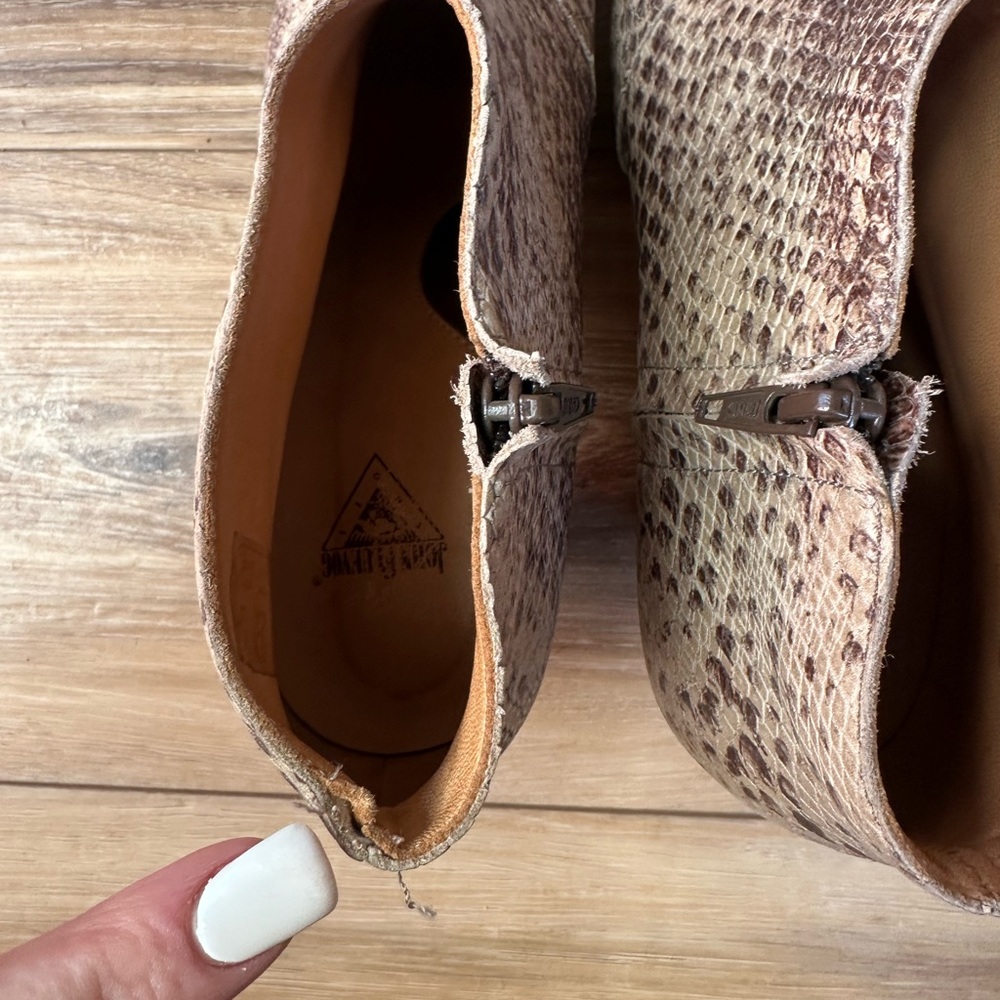 John Fluevog Brown Ankle Boots with Woven Leather Design - Picture 9 of 11